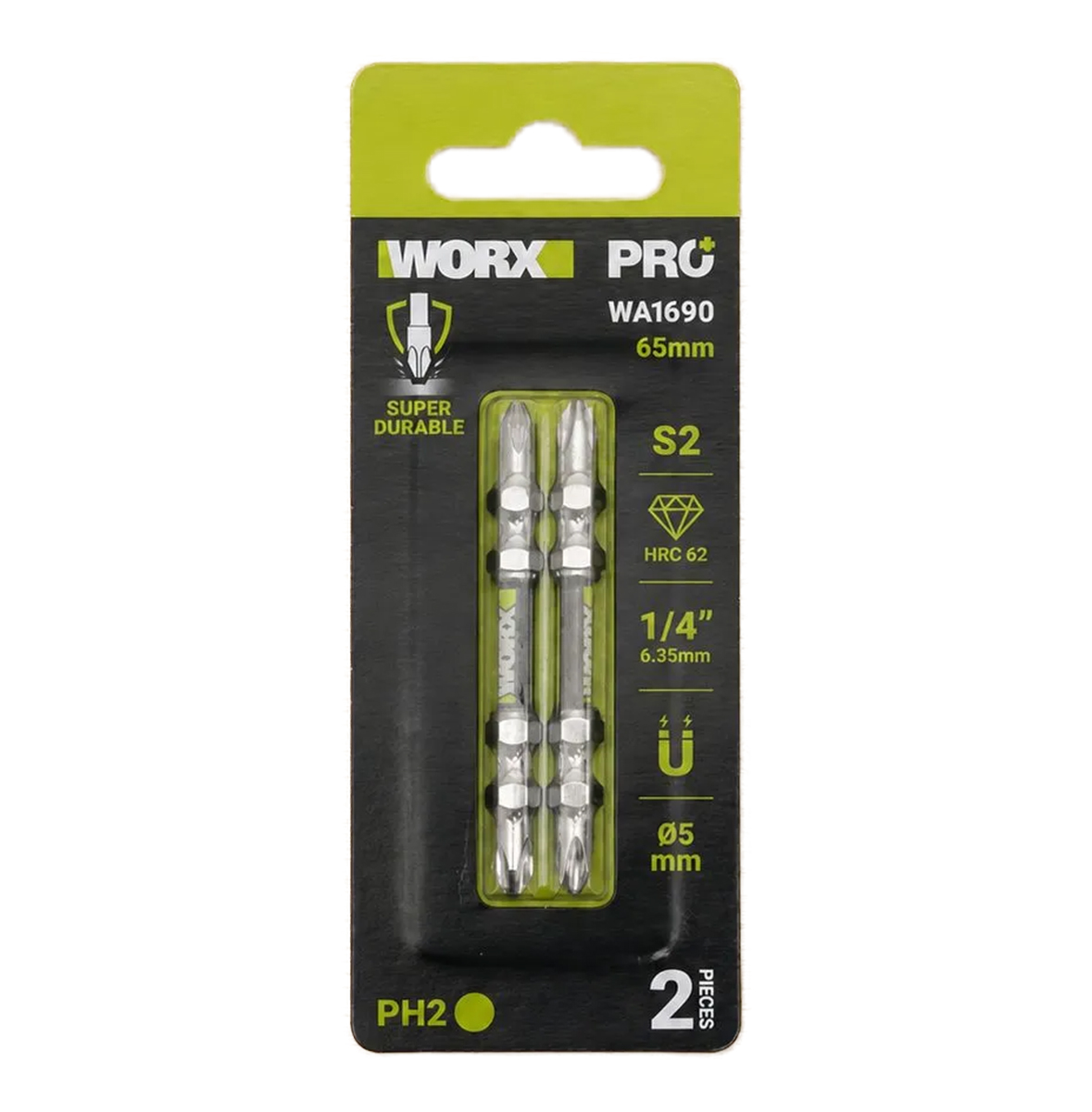 Bộ 2 mũi vít 2 đầu PH2 x 65mm WORX PRO WA1690
