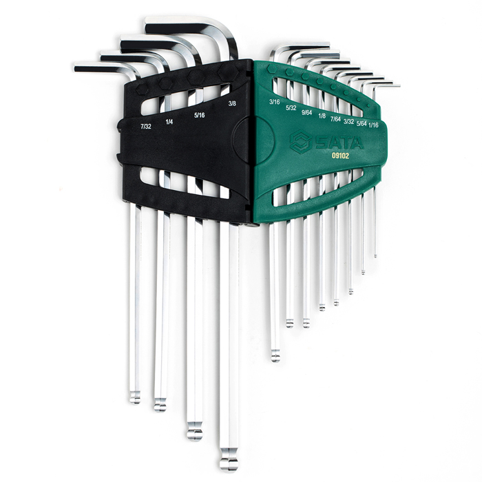 Bộ lục giác bi dài 12 chi tiết (hệ inch) Sata 09102