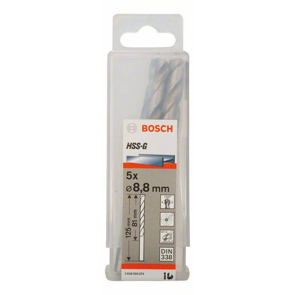 Bộ mũi khoan sắt 5 mũi 8.8mm HSS-G Bocsh 2608595074
