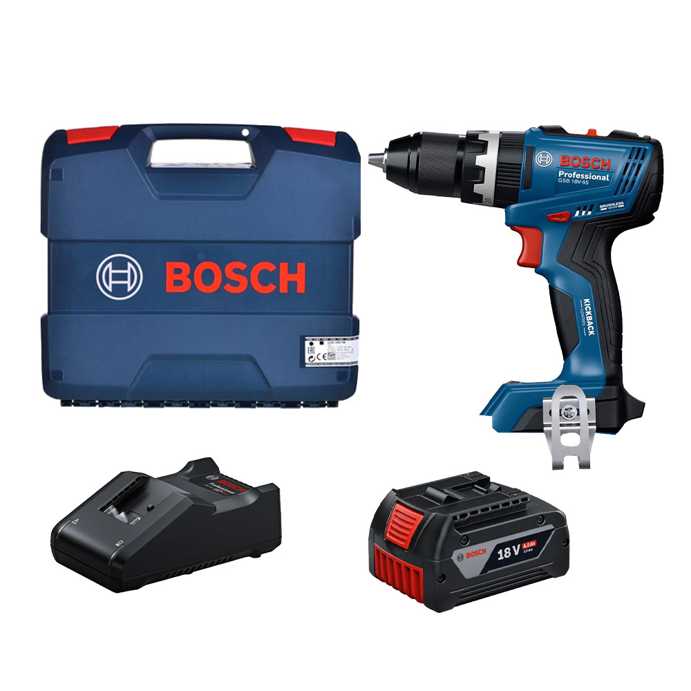 Combo Máy Khoan Pin GSB 18V-65 + 1 Pin 4.0Ah + 1 Sạc Nhanh