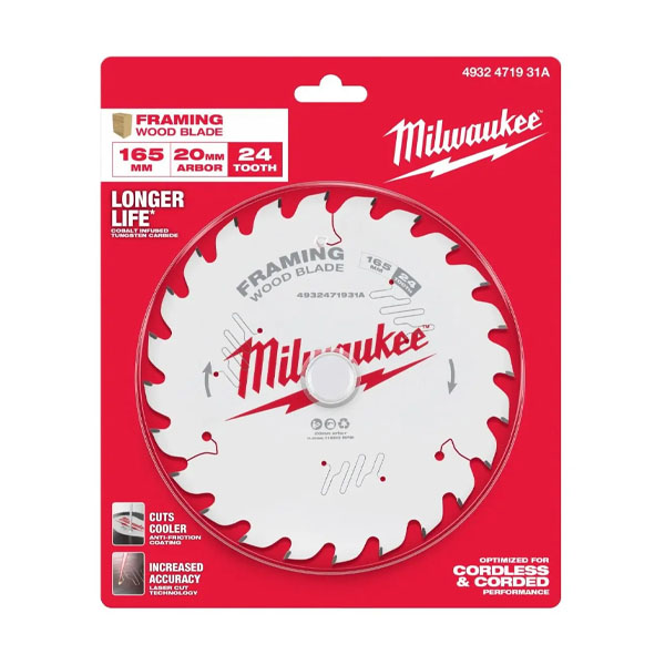 Lưỡi cưa gỗ 165x20mm 24T Milwaukee 4932471931A
