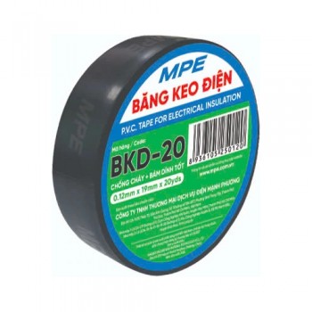 Băng keo điện màu đen MPE BKD-20 (chất liệu PVC)