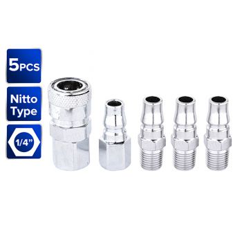 Bộ 5 đầu hơi nhanh 1/4" Wadfow WQP3673