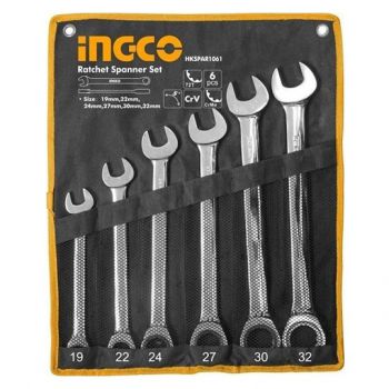 Bộ 6 cờ lê miệng vòng hai chiều (19- 32mm) Ingco HKSPAR1061