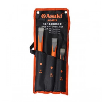 Bộ đục sắt mũi dẹp Asaki AK-9629
