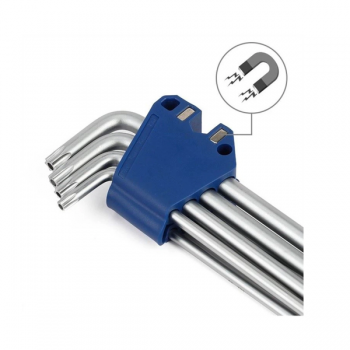 Bộ lục giác S2 đầu hình sao kiếu chữ L loại dài 9 cái thép hợp kim CR-V Workpro WP222036