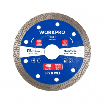 Lưỡi cưa đĩa cắt kim cương Turbo răng lưới siêu mỏng 125x22.2x10mm Workpro WP405061