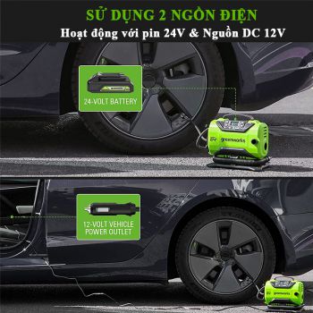Máy bơm bánh xe mini dùng Pin 24V Greenworks PAG301