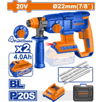 Máy khoan búa dùng pin 20V Wadfow WLM15225 (2 Pin 4.0Ah, 1 Sạc)