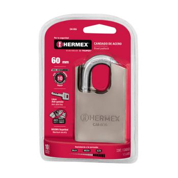 Ổ khoá bấm thân inox chống cắt 60mm Hermex CAI-60A