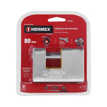 Ổ khoá cầu ngang thân Inox chống cắt 80mm Hermex COR-80Q