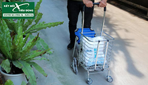 Xe kéo đi chợ, leo cầu thang siêu gọn nhẹ cho các bà nội trợ