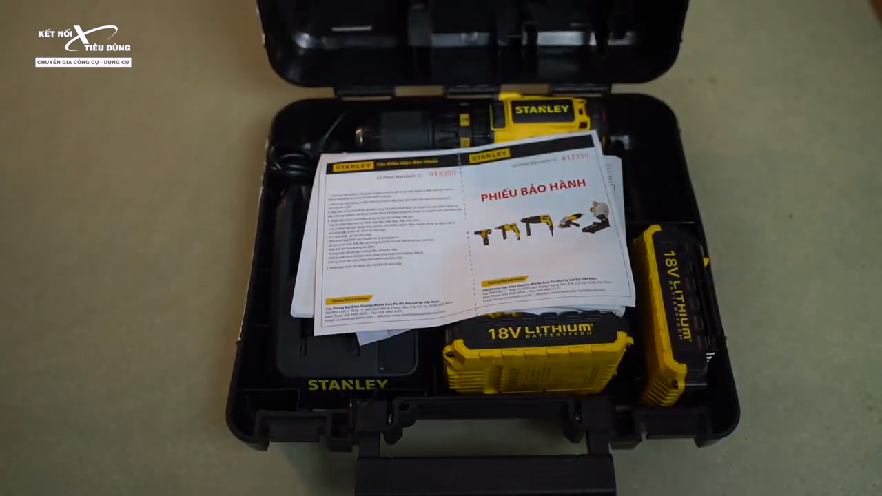 [Review] M&aacute;y Khoan Pin Stanley SBH201D2K & SBD201D2K - H&agrave;ng MỸ C&oacute; Kh&aacute;c - trọn bộ phụ kiện