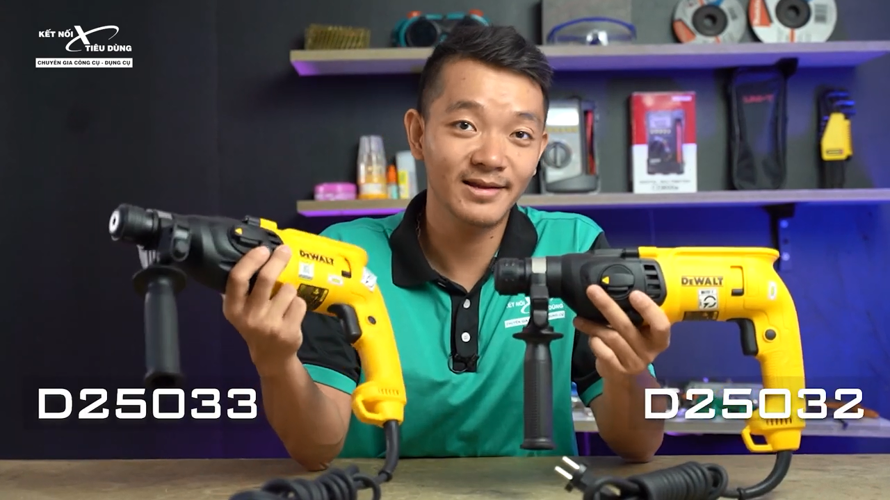 M&aacute;y khoan động lực Dewalt D25033 v&agrave; D25032 giống nhau về mặt thiết kế v&agrave; c&ocirc;ng suất hoạt động