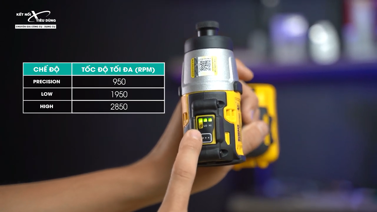 Máy có trang bị chế độ Precision tốc độ rất chậm, đóng búa nhẹ nhàng, từ tốn