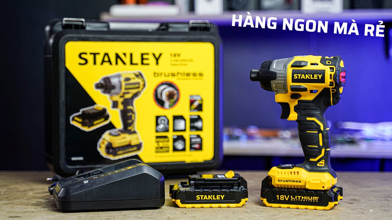 Trọn bộ con m&aacute;y Stanley SBI201 đựng trong vali c&oacute; quai x&aacute;ch gọn g&agrave;ng, chắc chắn