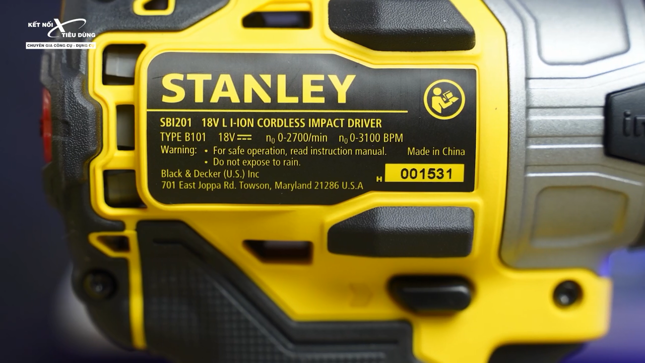 Stanley SBI201 sử dụng pin 18V/ 2.0Ah sử dụng được l&acirc;u m&agrave; kh&ocirc;ng bị gi&aacute;n đoạn c&ocirc;ng việc