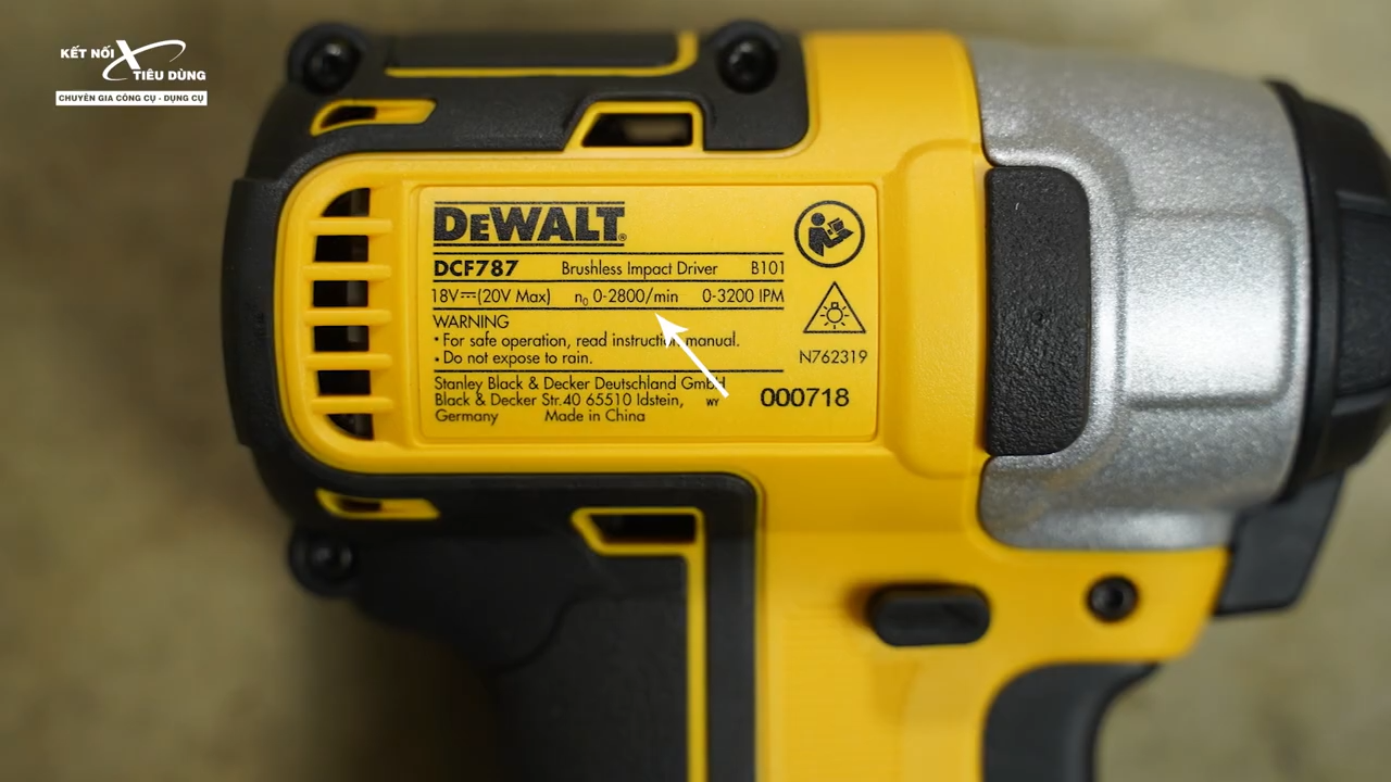 Dewalt DCF787 sử dụng pin 18V với th&ocirc;ng số kỹ thuật ấn tượng