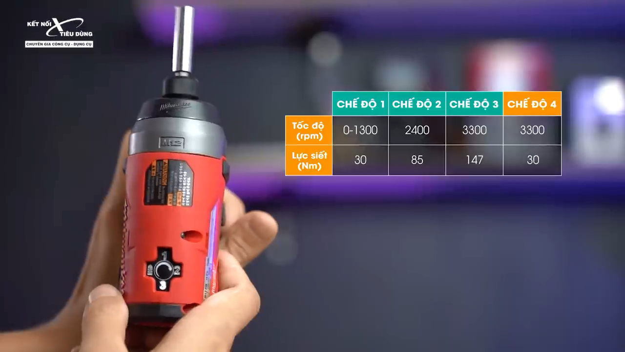 Milwaukee M12 FID c&oacute; trang bị 4 chế độ, c&oacute; Seft Tapping bắn t&ocirc;n qu&aacute; đỉnh