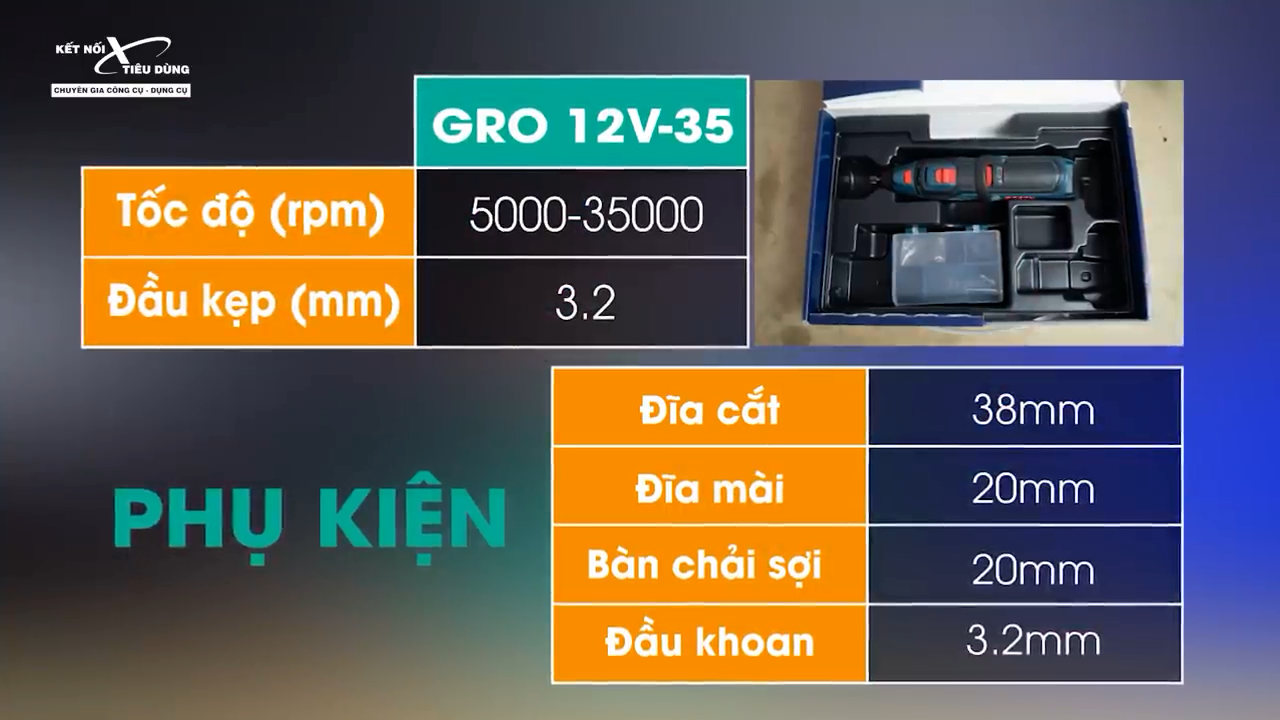 Th&ocirc;ng số sản phẩm v&ocirc; c&ugrave;ng ấn tượng với tốc độ tối đa l&ecirc;n đến 35000 v&ograve;ng/ ph&uacute;t