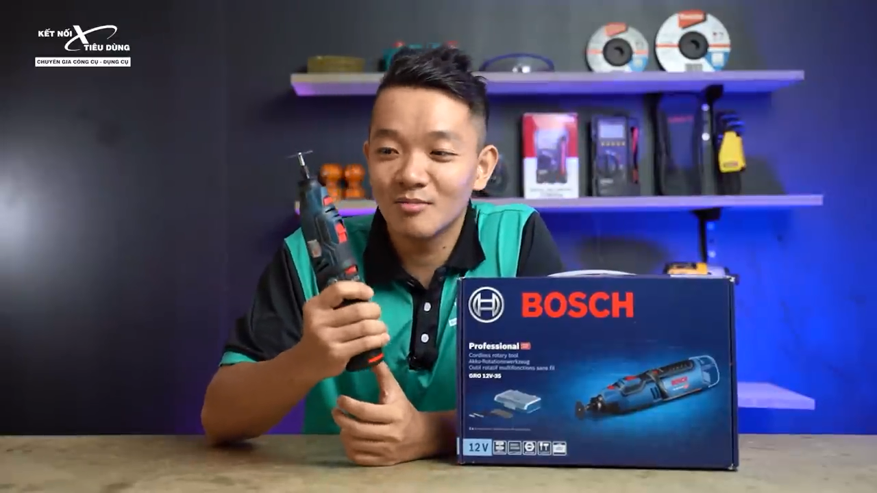M&aacute;y m&agrave;i cầm tay Bosch GRO 12V-35 l&agrave; d&ograve;ng m&aacute;y m&agrave;i hiện đại của Bosch với thiết kế v&ocirc; c&ugrave;ng chuy&ecirc;n nghiệp