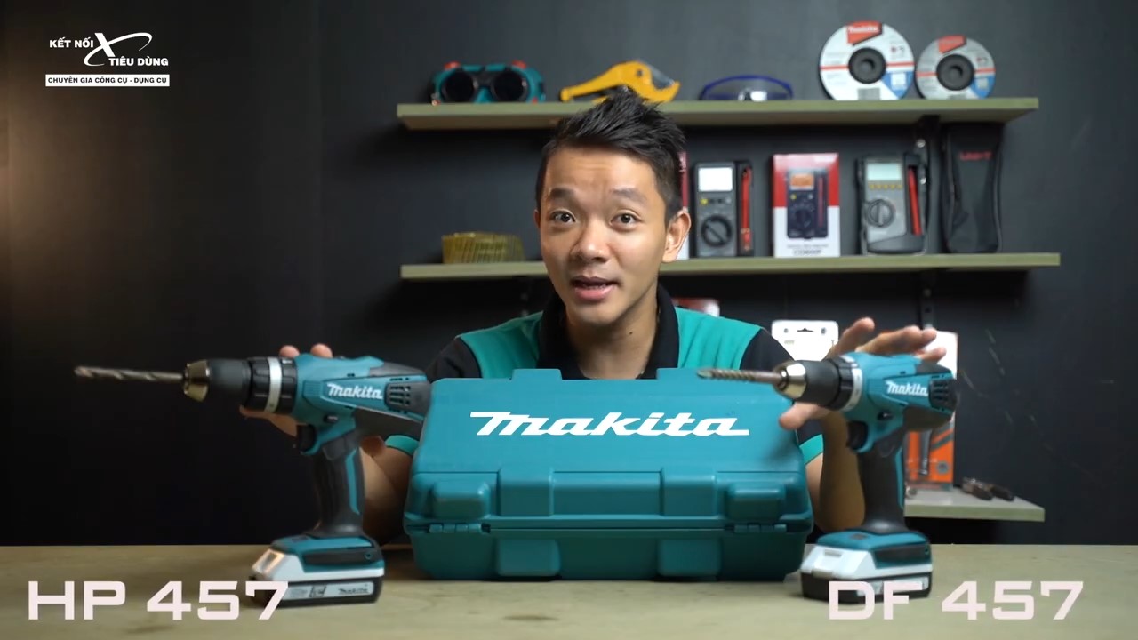 Makita DF457 v&agrave; Makita HP457 sử dụng vi&ecirc;n pin 18V, 1.5Ah