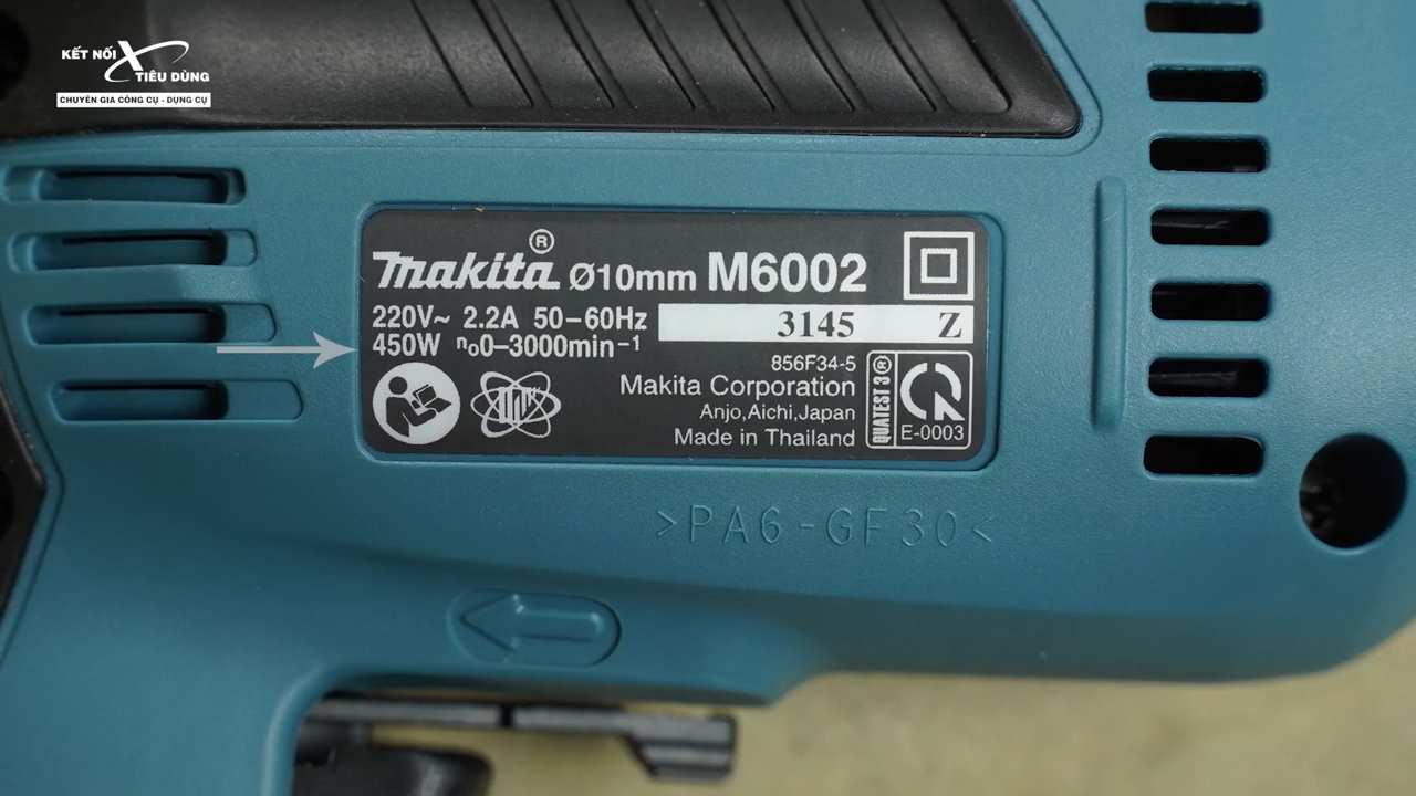 Makita MT M6002 c&oacute; th&ocirc;ng số kỹ thuật ấn tượng với tốc độ kh&ocirc;ng tải tối đa 3.000 v&ograve;ng/ ph&uacute;t