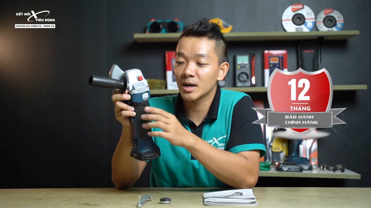 M&aacute;y m&agrave;i g&oacute;c Bosch GWS 18 V-Li được bảo h&agrave;nh ch&iacute;nh h&atilde;ng 12 th&aacute;ng