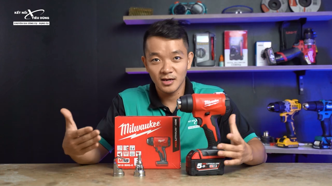 Máy khò nhiệt Milwaukee M18 BHG được nhiều anh thợ tin dùng bởi chất lượng vượt trội và thiết kế chỉnh chu