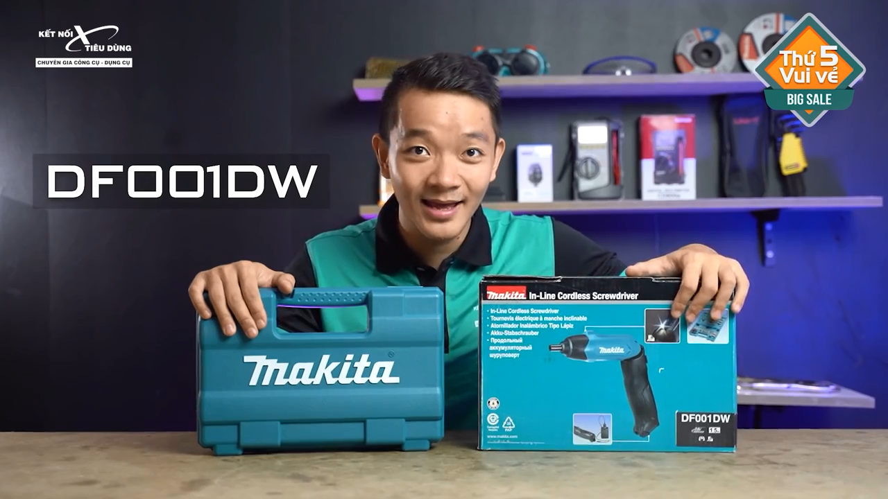 M&aacute;y bắt v&iacute;t Makita DF001 tuy nhỏ gọn nhưng khả năng vặn v&iacute;t rất mạnh mẽ v&agrave; chuy&ecirc;n nghiệp