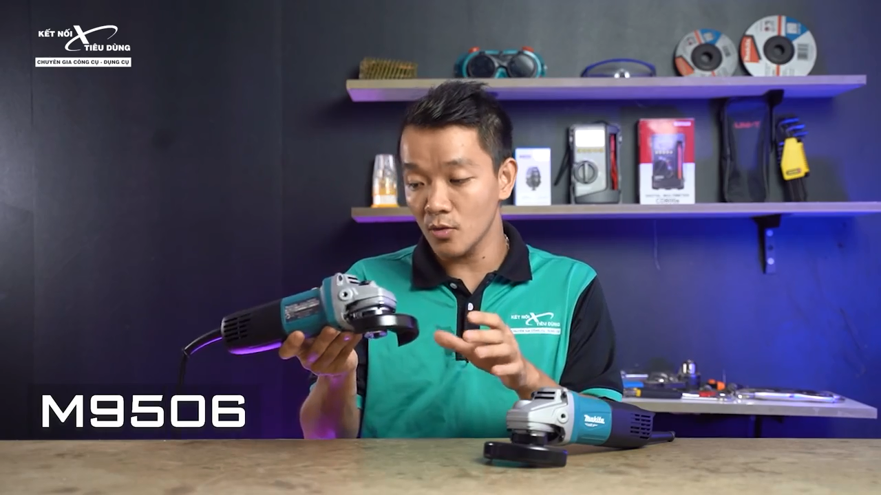 M&aacute;y m&agrave;i Makita M9506B thường d&ugrave;ng để cắt n&ecirc;n c&oacute; trang bị tay cầm phụ