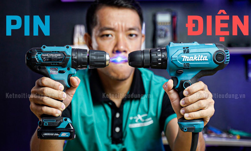 N&ecirc;n chọn m&aacute;y khoan pin Makita HP333 hay m&aacute;y khoan điện HP0300?