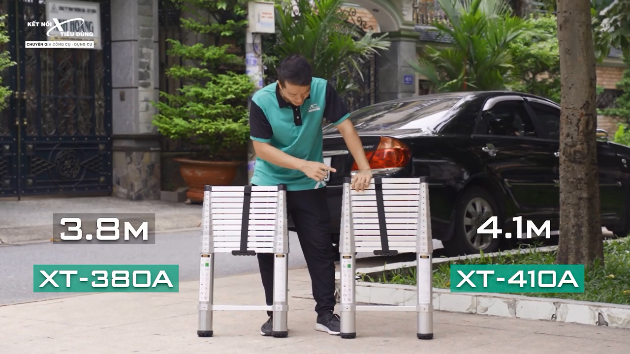 Thang nh&ocirc;m Xstep XT380A, XT410A c&oacute; chiều cao tối đa lần lượt l&agrave; 3.8m v&agrave; 4.1m với t&iacute;nh ứng dụng cao, chắc chắn v&agrave; bền bỉ