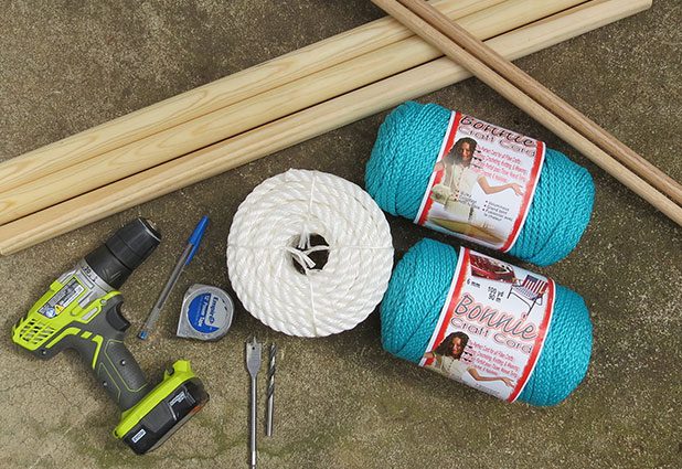 Dụng cụ và vật liệu cần thiết để tạo ra chiếc ghế võng
