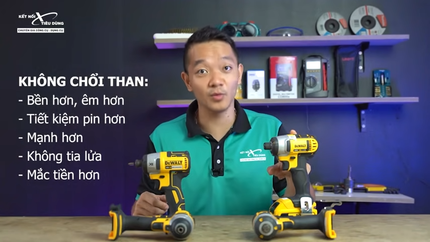 Nên mua máy khoan cầm tay có chổi than hay không chổi than?