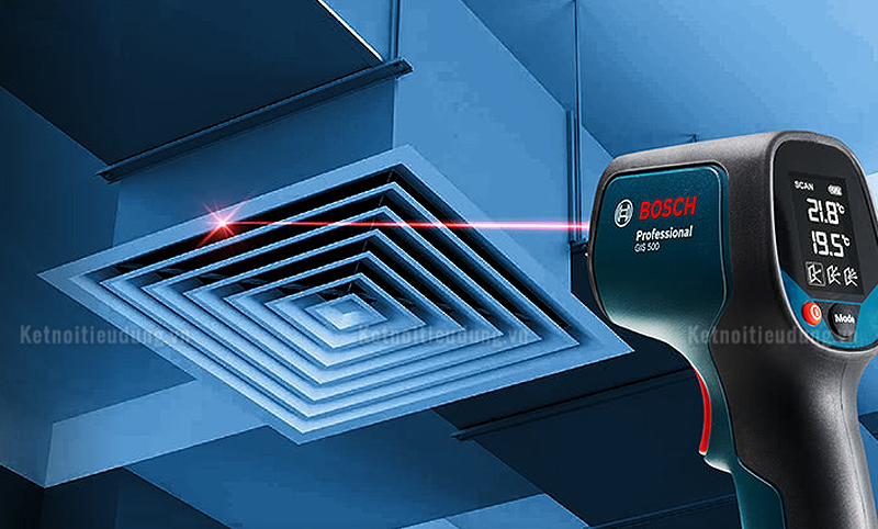 Review m&aacute;y đo nhiệt độ laser Bosch GIS 500, đo tới 500 độ C, đo được từ xa