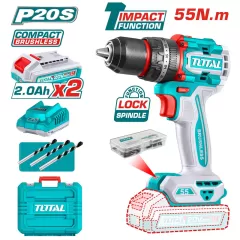 Máy khoan động lực dùng pin 20V Total TIDLI20558  (2 Pin 2.0Ah, 1 Sạc)
