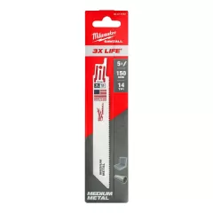 Bộ 5 lưỡi cưa kiếm kim loại 150mm 14 răng/inch Milwaukee 48-47-5182