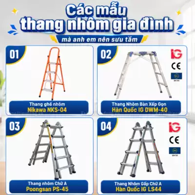 Các Mẫu Thang Nhôm Gia Đình Mà Anh Em Nên Sưu Tầm