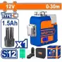 Máy cân bằng Laser dùng pin 12V Wadfow WLE8M12 (3 tia xanh)